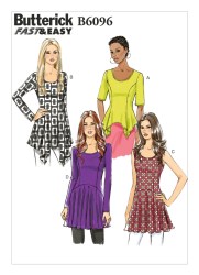 6096 BUTTERICK EZ JERSEY GIRL PULLOVER SHAPED TOP SLEEVES OR NOT PATTERN 14-22 or 6-14 choice uncut